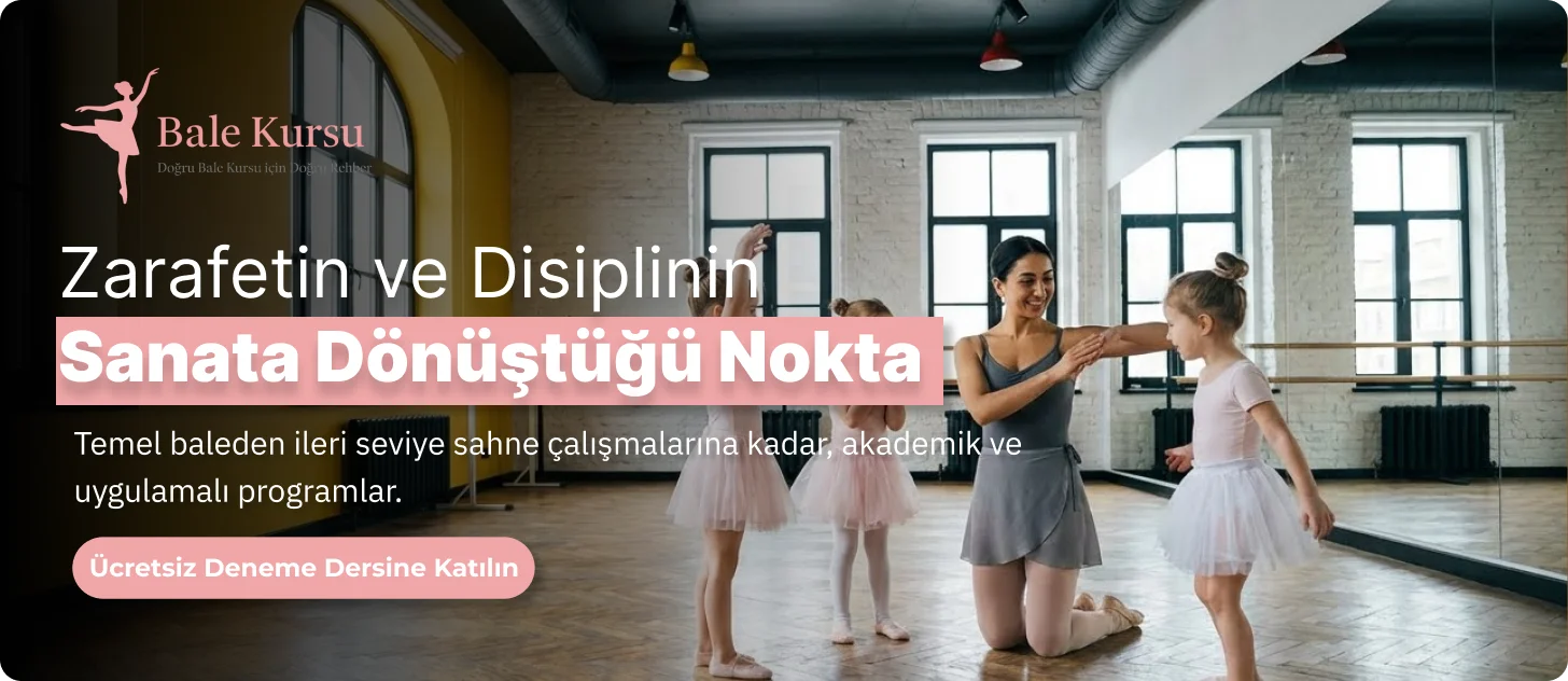 Çocuklar için MEB onaylı bale kursu programında uzman eğitmenle temel bale ve sahne sanatları dersi.